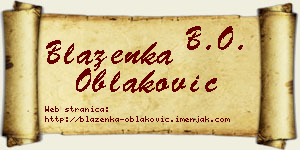 Blaženka Oblaković vizit kartica